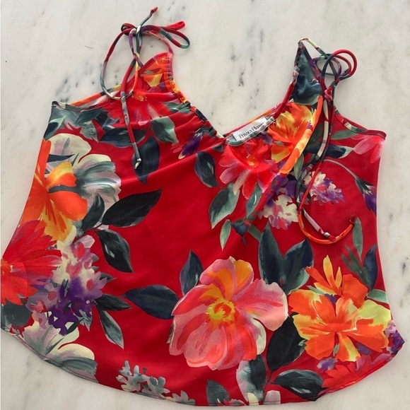 Privacy Please- Revolve Elsie Multicolored Floral Satin Tank Top - Picture 2 of 4